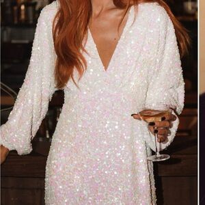 White Sequin Dress